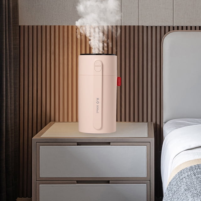 Xihbxyly Humidificador Inteligente, Pulverizador de Niebla Ajustable de Dos Cabezales, Funcionamiento Silencioso, Carga Usb, Pantalla Digital, Luz Nocturna, Apagado Automático, Ideal para El Dormitor