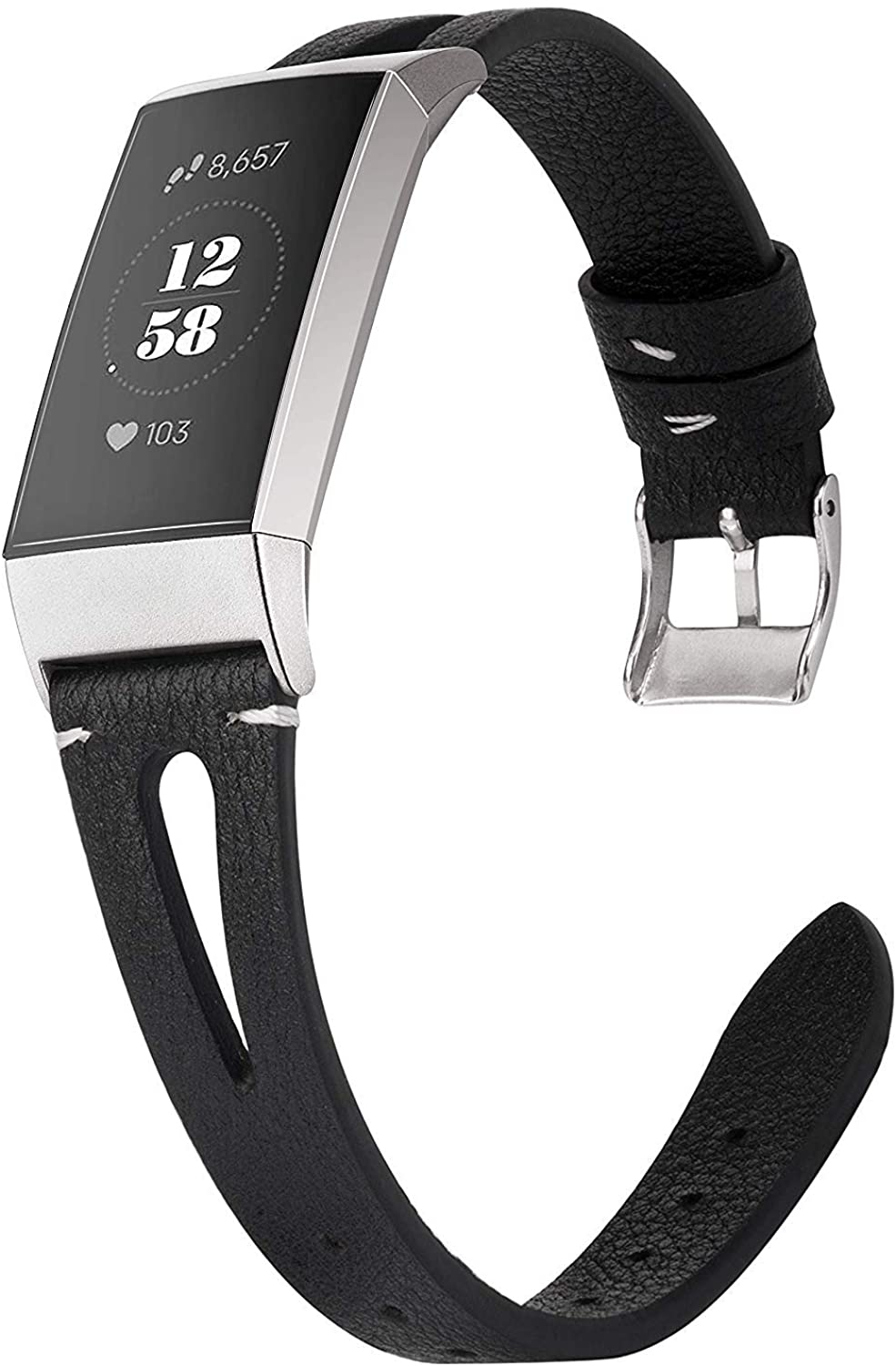 Wearlizer Leather Band Compatible with Fitbit Charge 3 Bands for Women