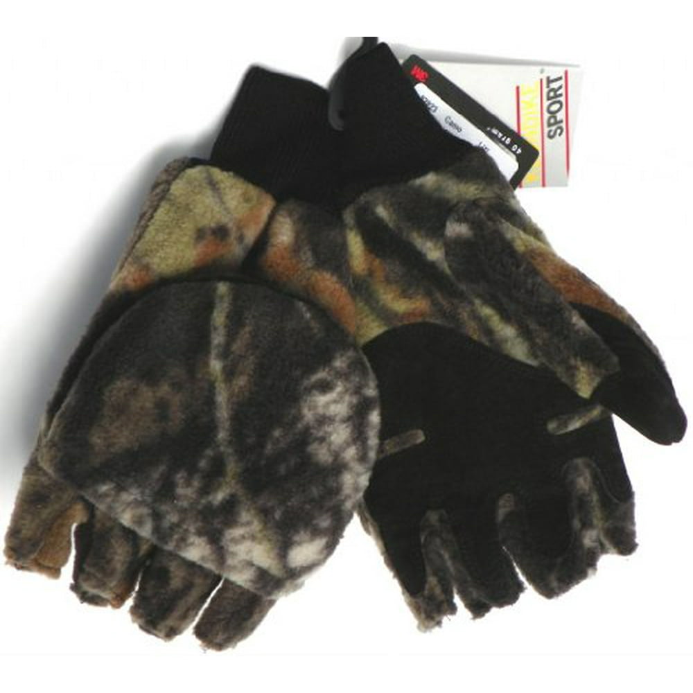 Klondike Sterling Camouflage Fleece Thinsulate Flip Top Gloves (Camo