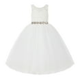 thumbnail image 2 of Ekidsbridal Ivory V-Back Lace Tulle Tutu Flower Girl Dresses Christening Princess Pageant Wedding 212R2 3, 2 of 3