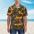 thumbnail image 3 of Cute Corgi Footprint Mens Hawaiian Shirt Short Sleeve Casual Button Up Tropical Summer Beach Shirt, 3 of 9