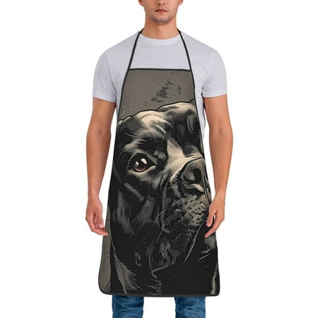 

Xecao Vintage Dog Illustration Print Funny BBQ Chef Aprons for Men Women Adjustable Kitchen Cooking Aprons with Pocket Waterproof Oil Proof No Pilling Fading