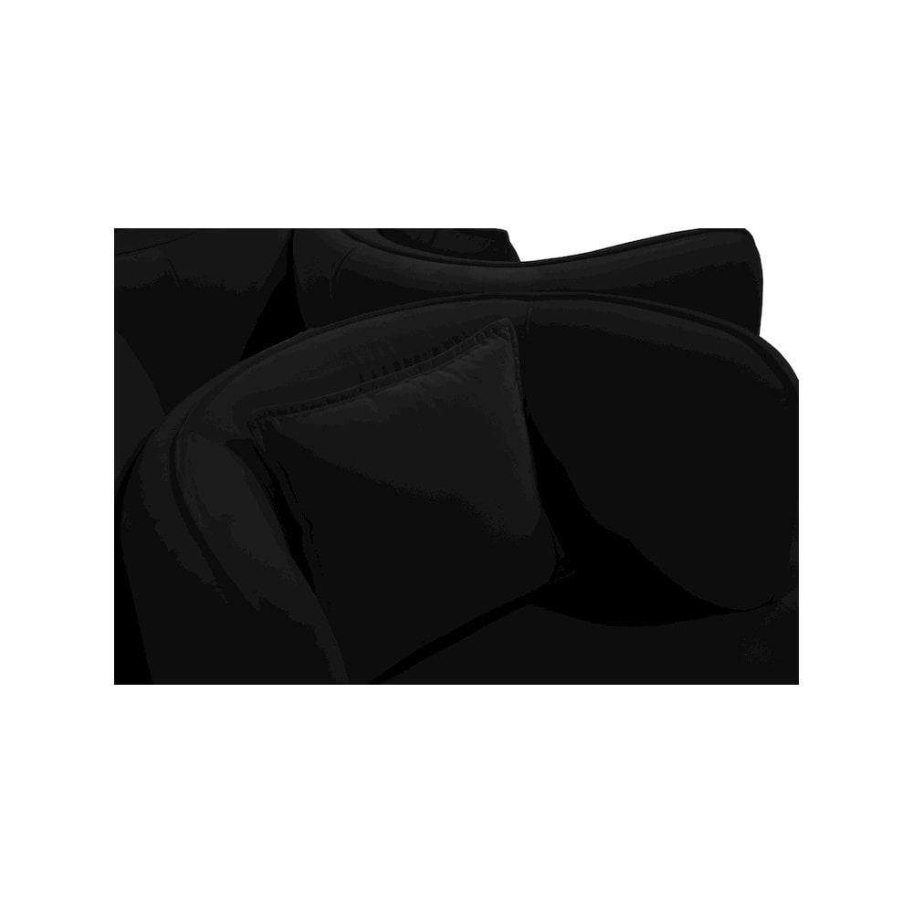 Meridian Furniture Circlet Roundabout Sofa with Pillows, Black Velvet and Gold Iron Legs