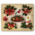 thumbnail image 1 of Christmas Mouse Pad, Vintage Style Classical Candle Bell Mistletoe Ribbon Bird Art Print, Rectangle Non-Slip Rubber Mousepad, Multicolor, by Ambesonne, 1 of 2
