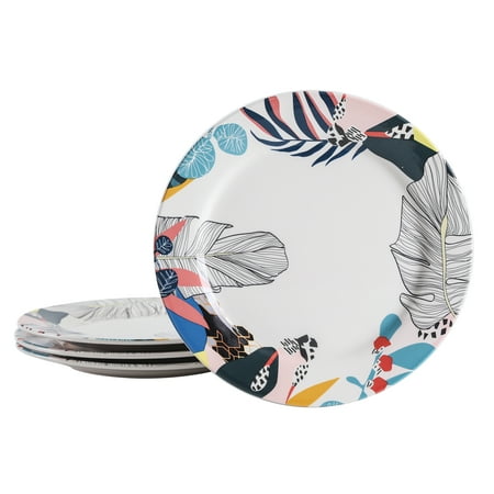 Bico Flamboyant Jungle 11 inch Dinner Plates, Set of 4, for Pasta, Salad, Maincourse, Microwave & Dishwasher Safe