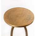 thumbnail image 4 of Quality Home Textured Cast Aluminum Open Column White Marble Base Round Drink Side Table, 10”W x 24”H, Antique Brass, 4 of 5