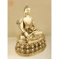 thumbnail image 2 of 36" Brass Large Tibetan Buddhist Buddha In Brass | Handcrafted In India - Brass Statue, 2 of 4