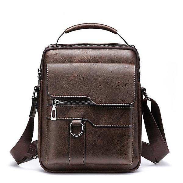 Bolso Bandolera para Hombre de Moda Bolso Bandolera de Cuero Bolso para Documentos Bolso Bandolera de Negocios para Hombre con Billetera-Marrón- Sincero Electrónica