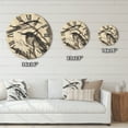 thumbnail image 4 of Designart 'Vintage Black and White Sleeping Crows' Traditional Wood Wall Clock, 4 of 5