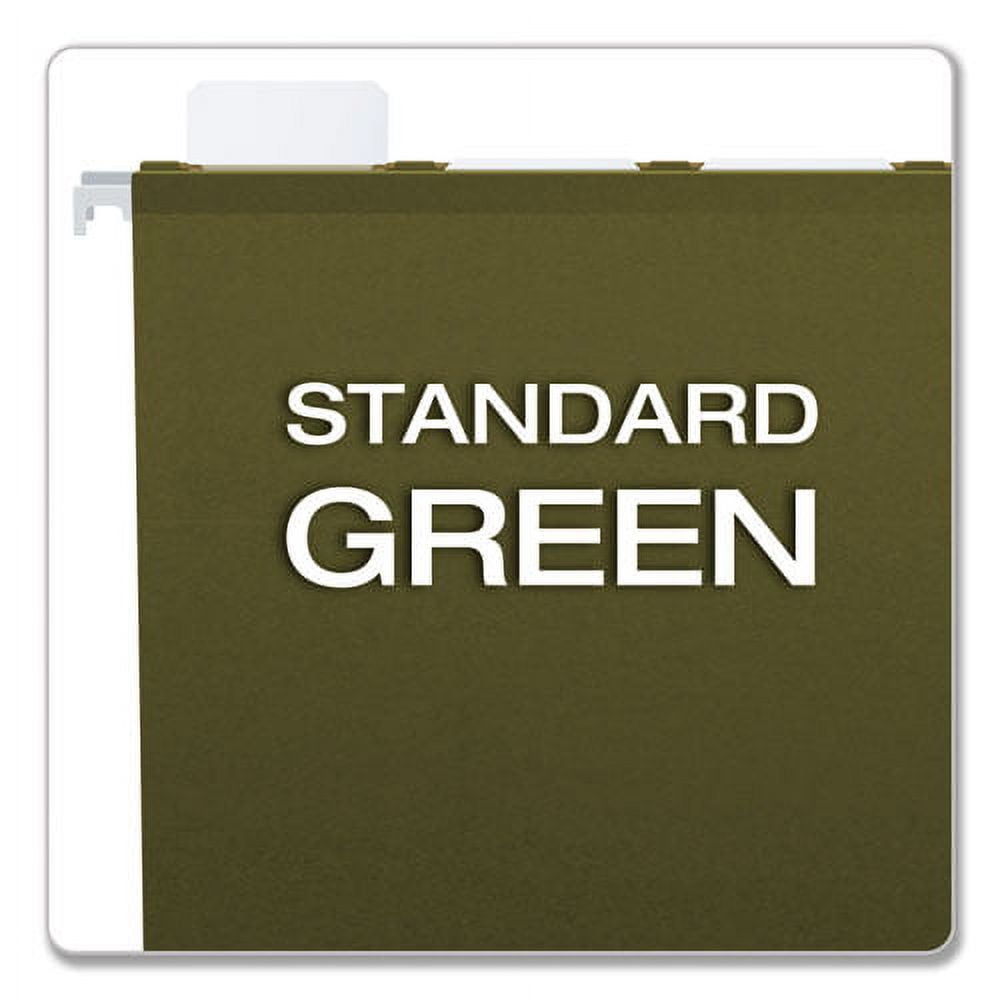 "Ready-Tab Reinforced Hanging File Folders, Letter Size, 1/5-Cut Tab, Standard Green, 25/box | Bundle of 2 Boxes"