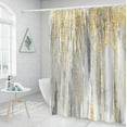 thumbnail image 3 of Abstract Shower Curtain, Modern Aesthetic Stripe Shower Curtain Sets With 12 Hooks For Bathtub Bathroom Gray Yellow Contemporary Abstract Painting Fabric, 3 of 4