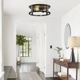 thumbnail image 4 of Aiwen 3 Lights Industrial Ceiling Light Classic Black Light Fixture With Glass Shade, 4 of 9