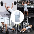 thumbnail image 5 of Mens Slimming Compression Shirt Sleeveless Stretch Breathable Body Shaper Tank Top Tummy Control for Gym Running Everyday Wear,White, 5 of 7