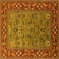 thumbnail image 1 of Ahgly Company Indoor Square Oriental Yellow Industrial Area Rugs, 6' Square, 1 of 4