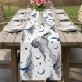 thumbnail image 3 of Table Runners 120 Inches Long Dress Scarves, Blue Grey Moon Night Farmhouse Coffee/Dining/Kitchen Table Decor Table Runner for Living Room, Starry White Evening 13x120 Inch, 3 of 5