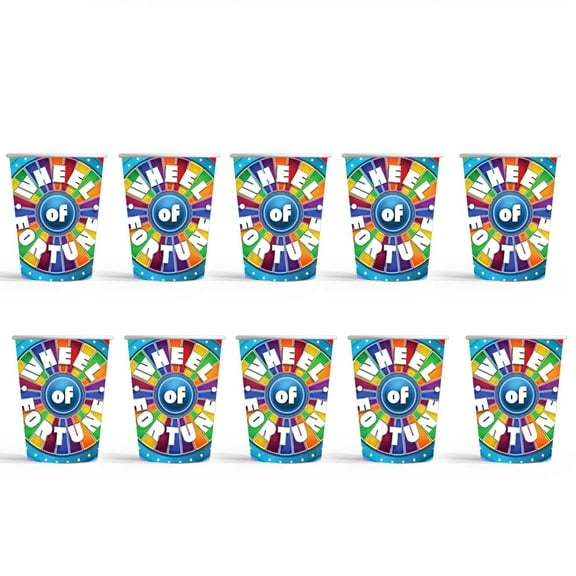 Wheel of Fortune Birthday Party Supplies Cups Tableware Disposable Paper Mouthwash Drinking Cups