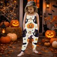 thumbnail image 2 of Gunia Halloween Toddler Girl Outfit Flannel Pumpkin Kids Suspender Romper Loose Harem Style Jumpsuit Festive Party Outfits White 4-5 Years, 2 of 5