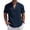 Navy, variant on Gaukiv Men's Band Collar Shirts Short Sleeve Linen Blouses Relaxed Tops Wine M