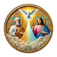 thumbnail image 2 of Letrero de pared redondo de Jesús, placa 2D, placa de pared, letrero de puerta delantera, decoración de pared, decoración colgante para vacaciones, 2 of 8