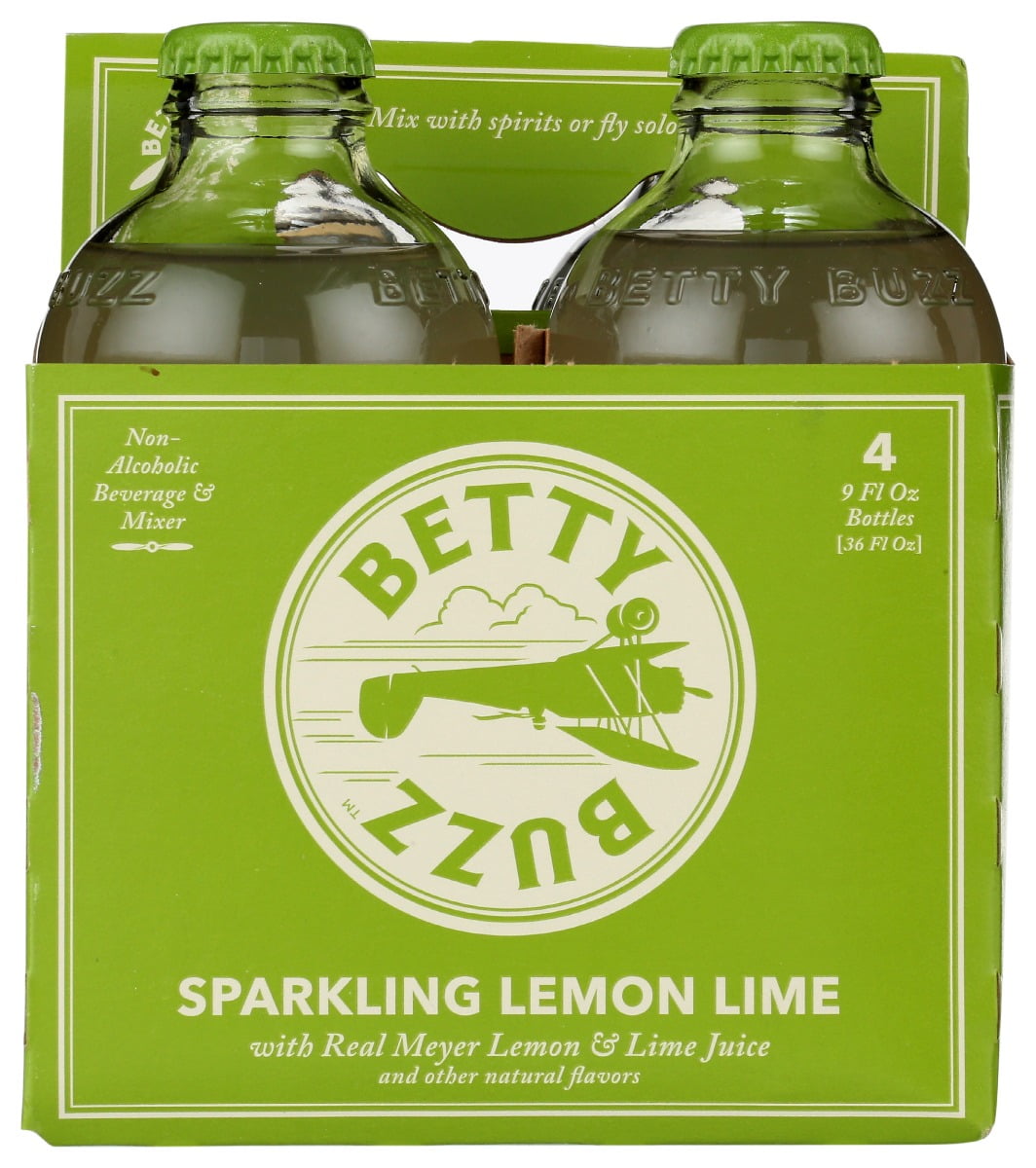 Betty Buzz Sparkling Lemon Lime Cocktail Mixer 4 Pack, 36 Fo Pack Of 6