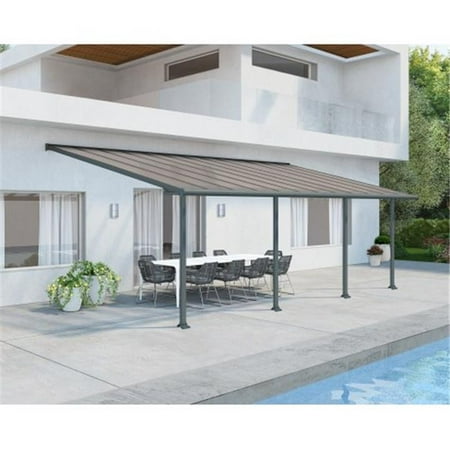 Palram - Canopia Olympia Polycarbonate Patio Awning 10 D x 30 W x 9 H Gray