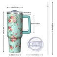 thumbnail image 2 of OBREWU Pioneer Flower Tumbler with Handle and Lid,Pioneer Flower 40oz Double Wall Vacuum Insulated Tumbler,Cups Gift for Women and Men, 2 of 7