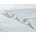 thumbnail image 2 of Legacy Decor 3 PCS Bedspread Quilt Coverlet Reversible Pinsonic Floral Finish All Season Oversized Queen White Color, 2 of 7