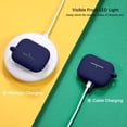 thumbnail image 2 of IBAOLEA Compatible for AirPods Pro Case Cover, [Front LED Visible] Silicone Protective Case for AirPods Pro 2019, Burgundy Navy Blue, 2 of 7