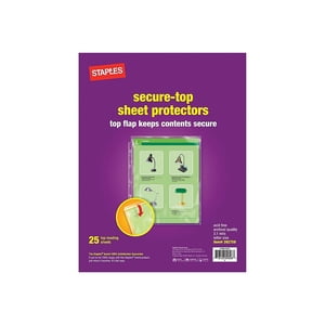 Image of Staples Secure-Top Sheet Protectors 25/Pack (15953) 392759