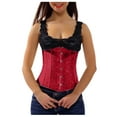thumbnail image 2 of KBODIU Women Bustiers Shapewear Cinchers Waist Trainer Underbust Corset Belt Stomach Wrap Body Shaper Workout Girdle Trimmer Going Out Crop Top Gothic Costumes Bustiers Corsets, 2 of 5