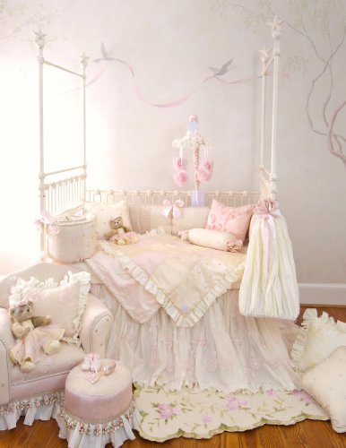 cream crib skirt