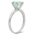 thumbnail image 2 of 0.5 ct Round Cut Simulated Green Diamond Solitaire 14K White Gold Womens Engagement Ring, 2 of 3