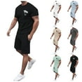 thumbnail image 6 of RUTAYY Men's Outfits Summer Coconut Print Short Sleeve T-Shirts Shorts with Pocket Breathable Daily Wear Holiday Chic Clothing Sets, 6 of 7