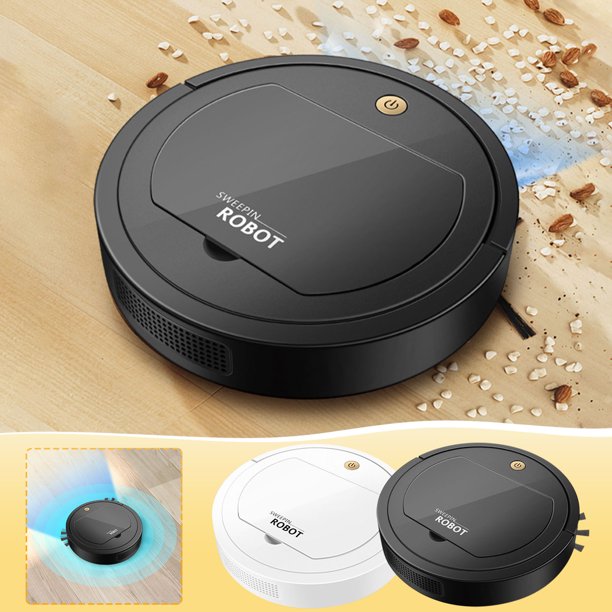 Ganfancp Máquina Integrada de Aspiración, Barrido y Arrastre, Robot Barredor Inteligente, Máquina de Limpieza Doméstica, Pequeños Electrodomésticos Ofertas Del Día Barredora*1, 2 Cepillos Laterales,