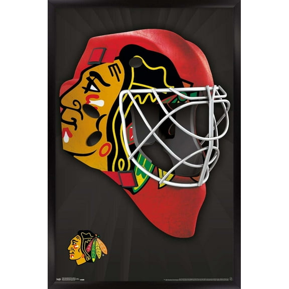 NHL Chicago Blackhawks - Mask 16 Wall Poster, 14.725" x 22.375", Framed
