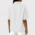 thumbnail image 5 of Jeans Shirt for Women Loose Fit Vintage Washed Denim T Shirt Summer Lightweight Going Out Jean Top Casual Polo Shirts White S, 5 of 6