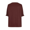 thumbnail image 4 of Olyvenn Teen Girls Cropped Tops Loose Fit Y2K Short T-Shirt Puff Sleeve Summer Casual Tee Top Women Cute Blouses 2025 Trendy Brown 14, 4 of 4