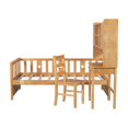 thumbnail image 5 of Twin Size Multifunctional Wood Platform Bed with Bookshelf at the Head of the Bed, Built-in Desk and Matching Chair, Natural, 5 of 18