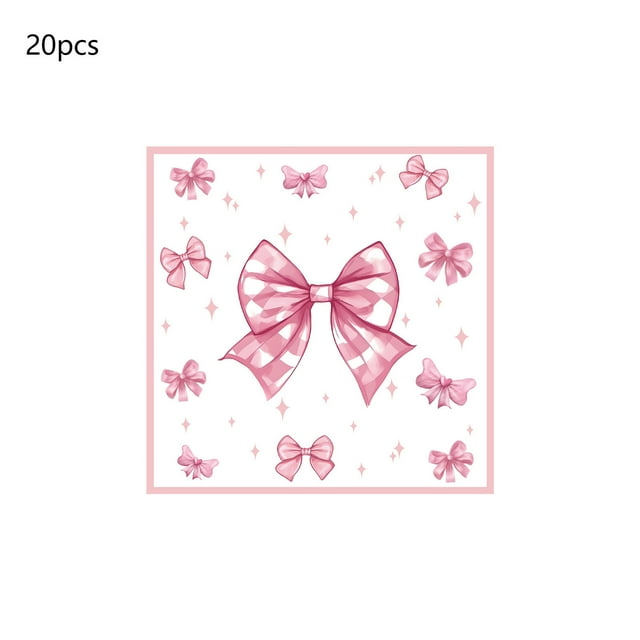 Ensemble de 20 Serviettes de Table en Papier avec Imprimé Cœur et Nœud, Serviettes de Fête Rouges pour la Saint-Valentin, Serviettes Décoratives pour Table, Fournitures de Fête