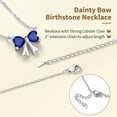 thumbnail image 6 of FindChic Bow Necklace for Women, Synthetic Sapphire Birthstone Necklaces Bow Heart Cubic Zirconia Pendant Birthday Mothers Day Jewelry Gifts Her Wife Lady Adults Ideas, 6 of 9