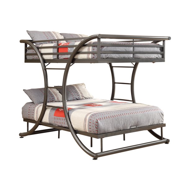 Stephan Full Over Full Bunk Bed Gunmetal Walmart Com Walmart Com