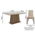 thumbnail image 3 of Juego de Comedor Madesa Patricia Mesa con Tablero de Vidrio y 6 Sillas Marrón/Crema/Imperial, 3 of 5