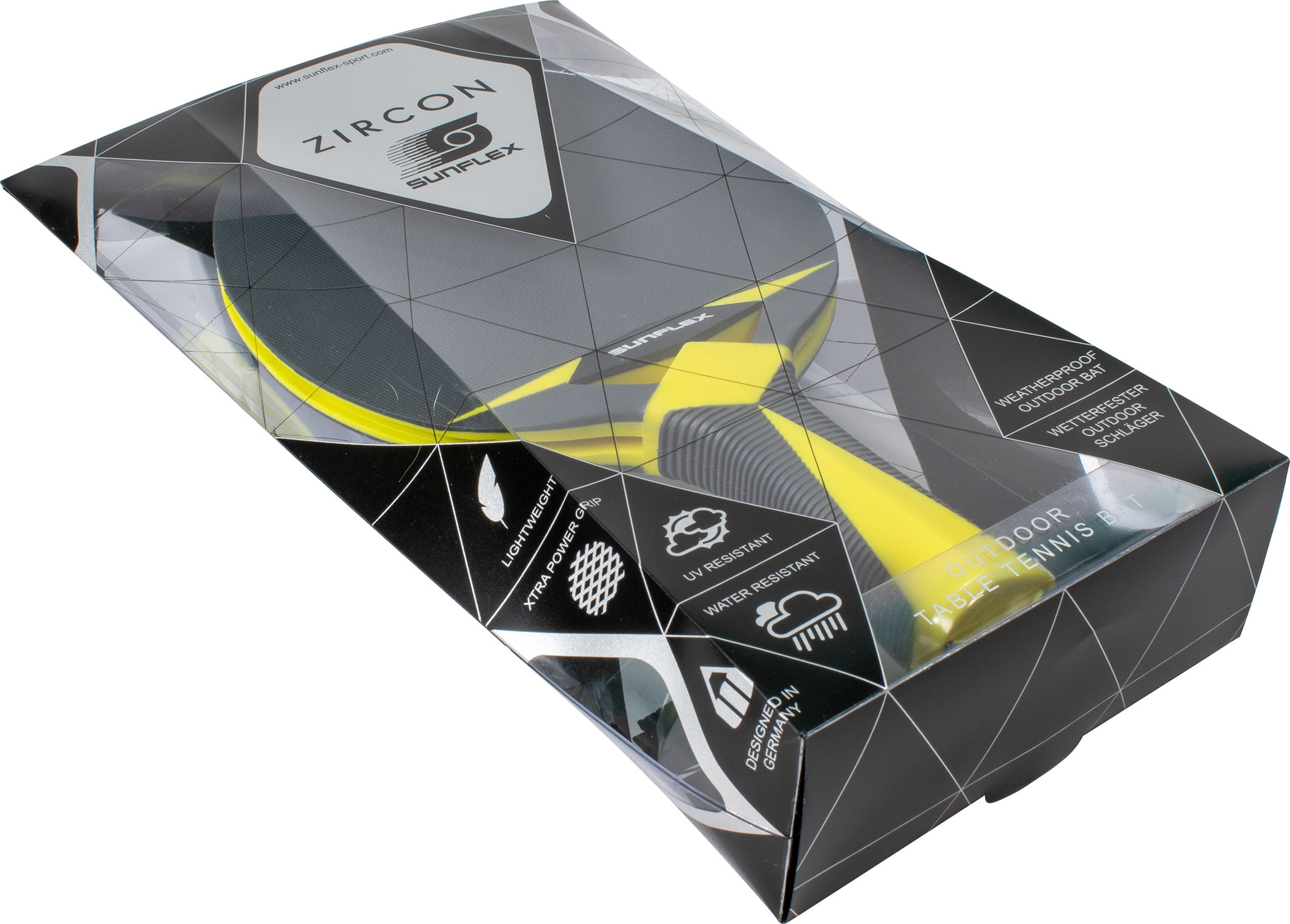 Sunflex Zircon Outdoor Table Tennis Racket - All Weather Ping Pong Paddle - UV and Water Resistant Bat - Table Tennis Racket For Outdoor and Indoor Sport