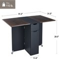 Modern Folding Dining Drop Leaf Dining & Expandable Kitchen with Drawer