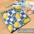 thumbnail image 4 of FORMRS 3 Ring Photo Album 4"x6" Self Adhesive Large Capacity PU Leather Cover, Lemon Checkered, 4 of 8