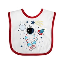 Inktastic Astronaut the Moon Spaceship and Shooting Star for Light Colors Boys or Girls Baby Bib