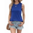 thumbnail image 3 of Women's Sleeveless Tank Tops T-Shirts Loose Crew Neck Basic Blouses Tunic for Casual Summer Royal Blue S, 3 of 10