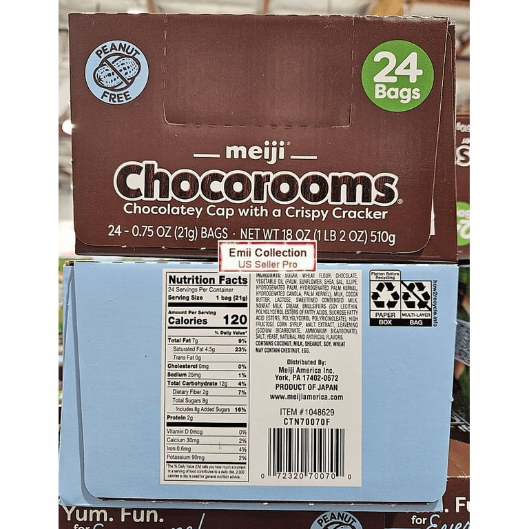 Meiji Chocorooms Chocolatey Cap with a Crispy Cracker 24 Bags 18oz