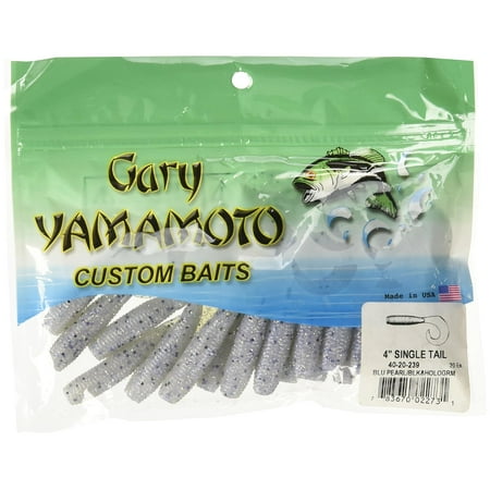 Gary Yamamoto Single Tail Grub Bait 4 20 Pk Blue Pearl Hologram 40-20-239