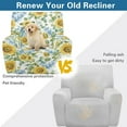 thumbnail image 4 of FOR U DESIGNS Sunflower Eucalyptus Leaves Print Recliner Chair Covers 4-Pieces Wear-Resistan Recliner Armchair Covers Soft Reclining Slipcovers Home Decor with Storage Pockets, 4 of 8